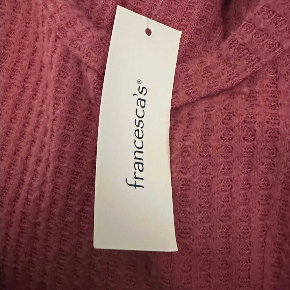 Francesca’s Rose Ribbed Knit Top - Picture 5 of 5
